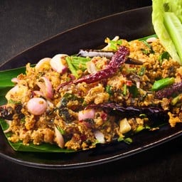 Thai spicy minced catfish salad