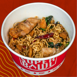 มาม่ากะเพราหมูกรอบ