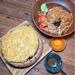 เซ็ทตำลาวมะกอกปูนากุ้งฝอยคั่ว+ข้าวจี่พระอาทิตย์