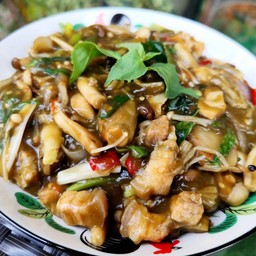 หมกเห็ด3อย่างใส่หมูสามชั้น