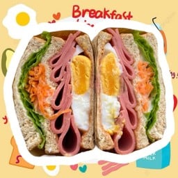 แซนวิชเกาหลี (โบโลน่าล้วน ไข่ ผักสลัด) حلال