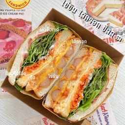 แซนวิชคู่ใหญ่ ไข่ข้น, ไส้กรอก, ชีส