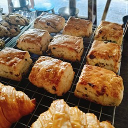 Cranberry Scone with Jam & Cream / แครนเบอร์รี่ สโคน เสิร์ฟพร้อมแยมและครีม