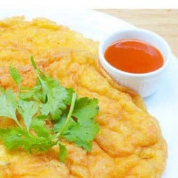 ไข่เจียว  กุ้งสับ ราดข้าว