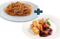 [เซตสุดฮิต] Spaghetti Napolitan + Blueberry french toast