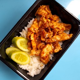 ไก่กระเทียม..ราดข้าว