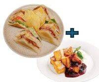 [เซตสุดฮิต] Club House Sandwich +Potato Chips + Blueberry french toast