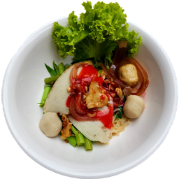 ก๋วยเตี๋ยวลูกชิ้นปลาเย็นตาโฟ (แห้ง)