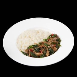 [เนื้อแท้] ข้าวกะเพราเนื้อสไลด์