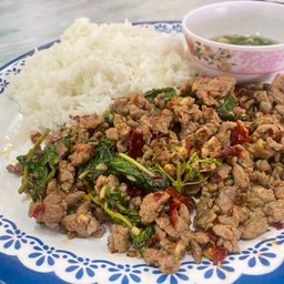 กะเพราเป็ดคั่วราดข้าว