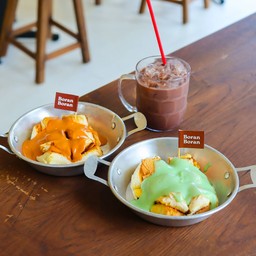 โบราณ โบราณ ขนมหวาน ปังปิ้ง นมสด