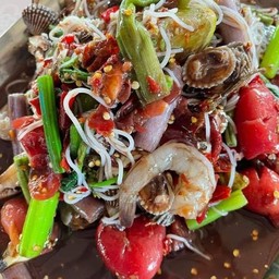 ตำมั่วหอยแครง+กุ้งสด