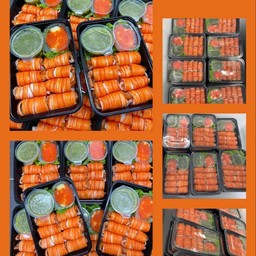 ปูอัดพัันแซลม่อนน้ำจิ้มไข่กุ้งมาโย