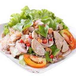 ยำวุ้นเส้นหมูสับ+หมูยอ