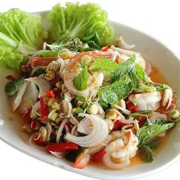 ยำตะไคร้กุ้งสด