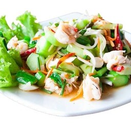 ยำคะน้ากุ้งสด