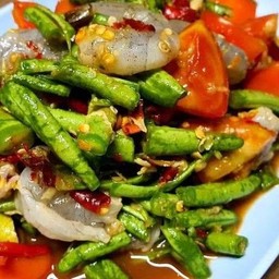 ตำถั่วกุ้งสด
