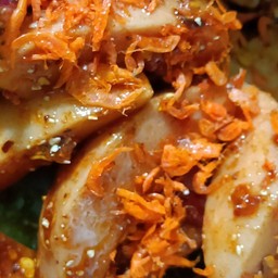 ยำกระท้อนดอง น้ำปลาหวาน  บางวัน น้ำปลาร้า