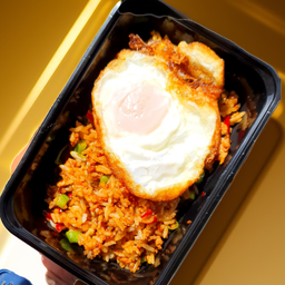 กะเพราหมูคลุกกะทะ+ไข่ดาว