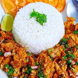 ข้าวยำแซ่บกากหมู