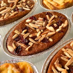 เค้กกล้วยหอมคลีน (หน้าอัลมอนด์+แครนเบอร์รี่)