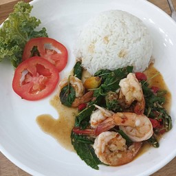 ข้าวกระเพรากุ้ง