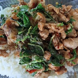 ผัดกระเพราไก่+ข้าว