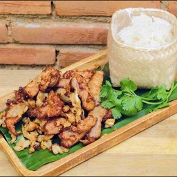 หมูเบรคแตก ข้าวเหนียว