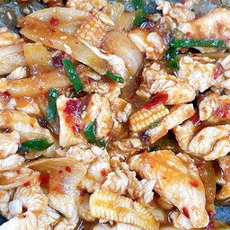 พริกเผาไก่(ราดข้าว)