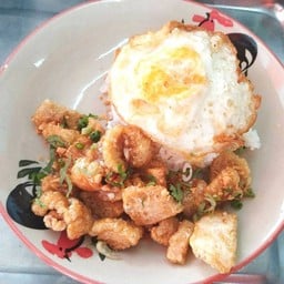 Garlic Pork Crackling With Rice