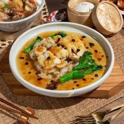 K13. ราดหน้าปลากระพงเต้าซี่