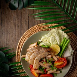 ตำไหลบัวกุ้งสด(ปลาร้า)