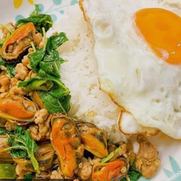 ข้าวกะเพราหอยแมลงภู่