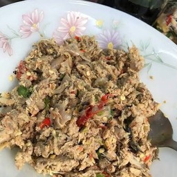 ป่นปลาทูแห้งๆ+ผักลวก