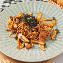 สปาเก็ตตี้ผัดเห็ดซอสญี่ปุ่น (มังสวิรัติ)