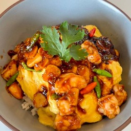 ข้าวไข่นุ่มมันกุ้ง