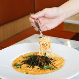 สปาเก็ตตี้ปูครีมไข่กุ้ง