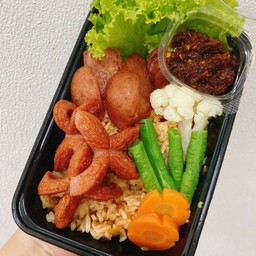 ข้าวคลุกน้ำพริกเผาปลาย่าง