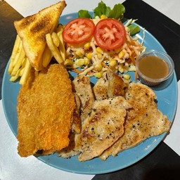 สเต็กยักษ์ ( ไก่+ไก่+ปลา)