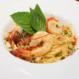 สปาเก็ตตี้กุ้งพริกสด