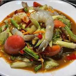 ตำหมากแตงกุ้งสด