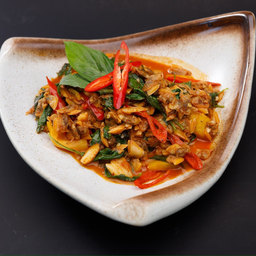 หอยลายผัดพริกเผา (กับข้าว)