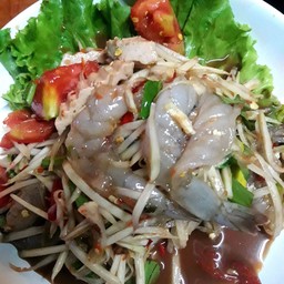 ตำกุ้งสดไก่ยอหมูยอเลือกได้