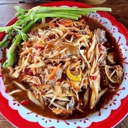 ตำลาวปลาแดกต่อน(ปลาร้าตัว)