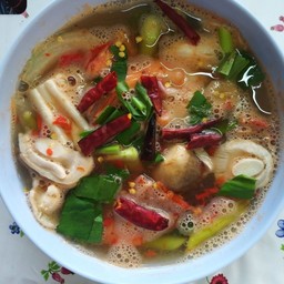 ต้มยำปลากระพงน้ำใส
