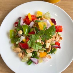 ยำไก่สามอย่าง Spicy Peanut Salad