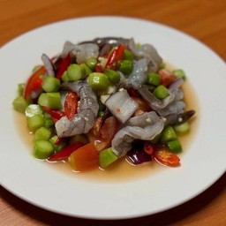 ยำกุ้งคะน้ากรอบ Yam Shrimp Kale
