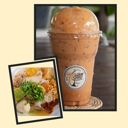 [เซตสุดฮิต] ก๋วยเตี๋ยวสุโขทัยต้มยำหมู + ชาเย็นพร้อมน้ำแข็ง