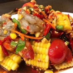 ตำข้าวโพดกุ้งสด