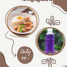 เซ็ทกะเพราไก่ + ไข่ดาว +น้ำ